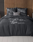 Dekbedovertrek Live, Laugh and love - Antraciet