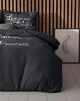 Dekbedovertrek Live, Laugh and love - Antraciet