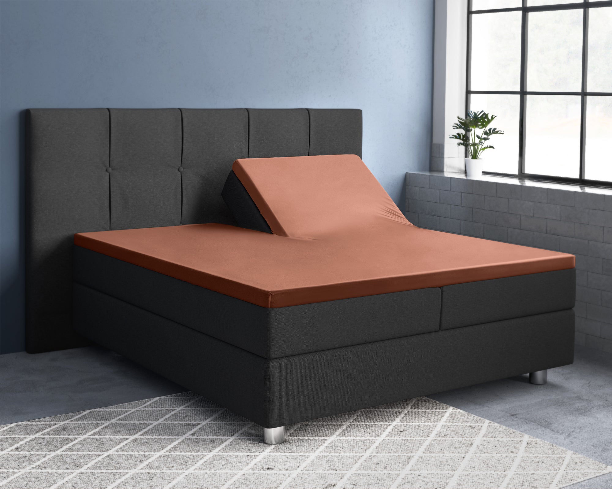 Splittopper hoeslaken - Satijn