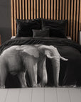 Dekbedovertrek Elephant - zwart