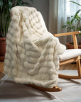 Pom Rabbit Fur plaid