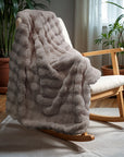Pom Rabbit Fur plaid