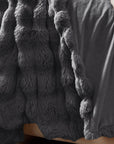 Pom Rabbit Fur plaid
