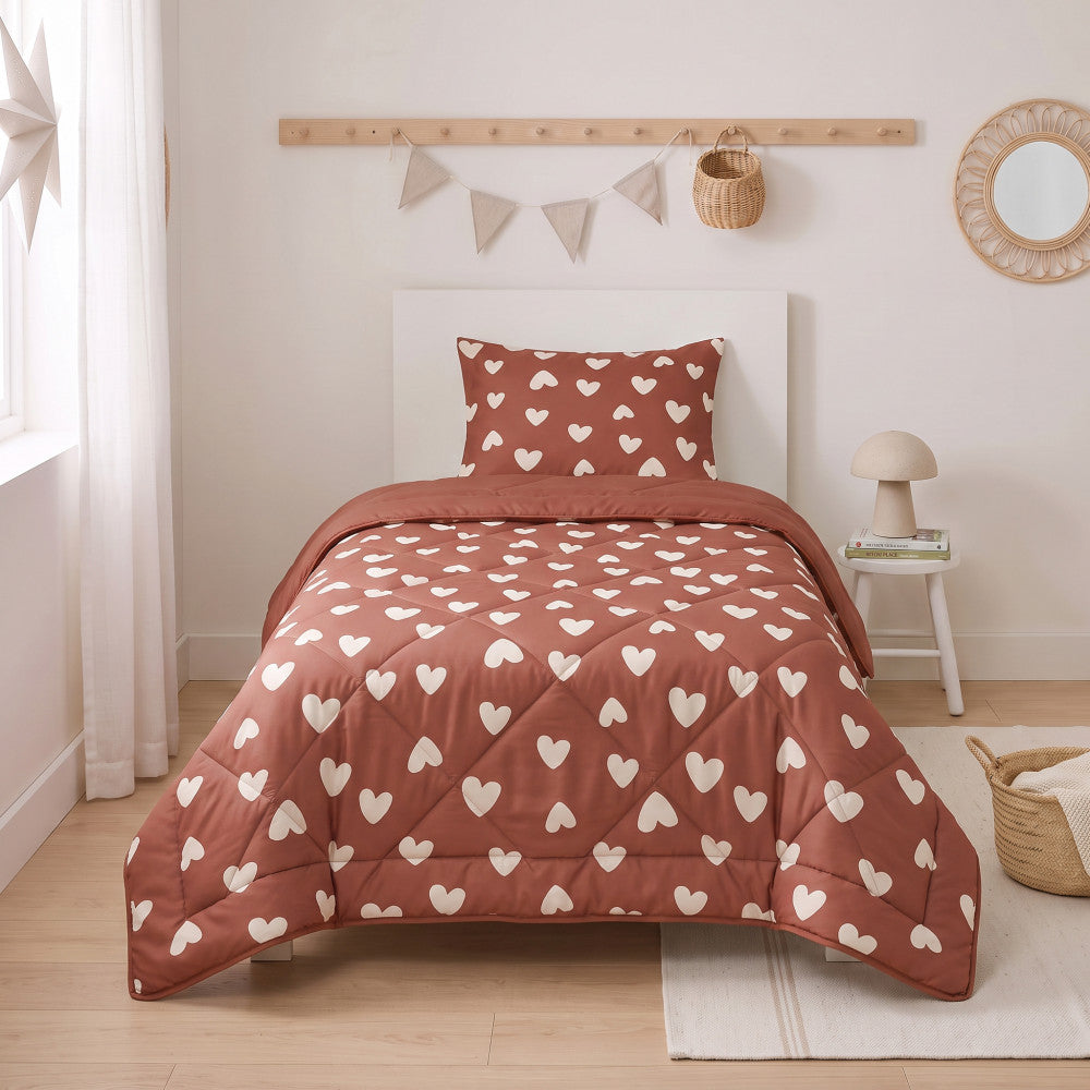 Lazy Kids Dekbed Hartjes Rood 140 x 200
