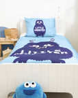 Debedovertrek Little Monster Blauw
