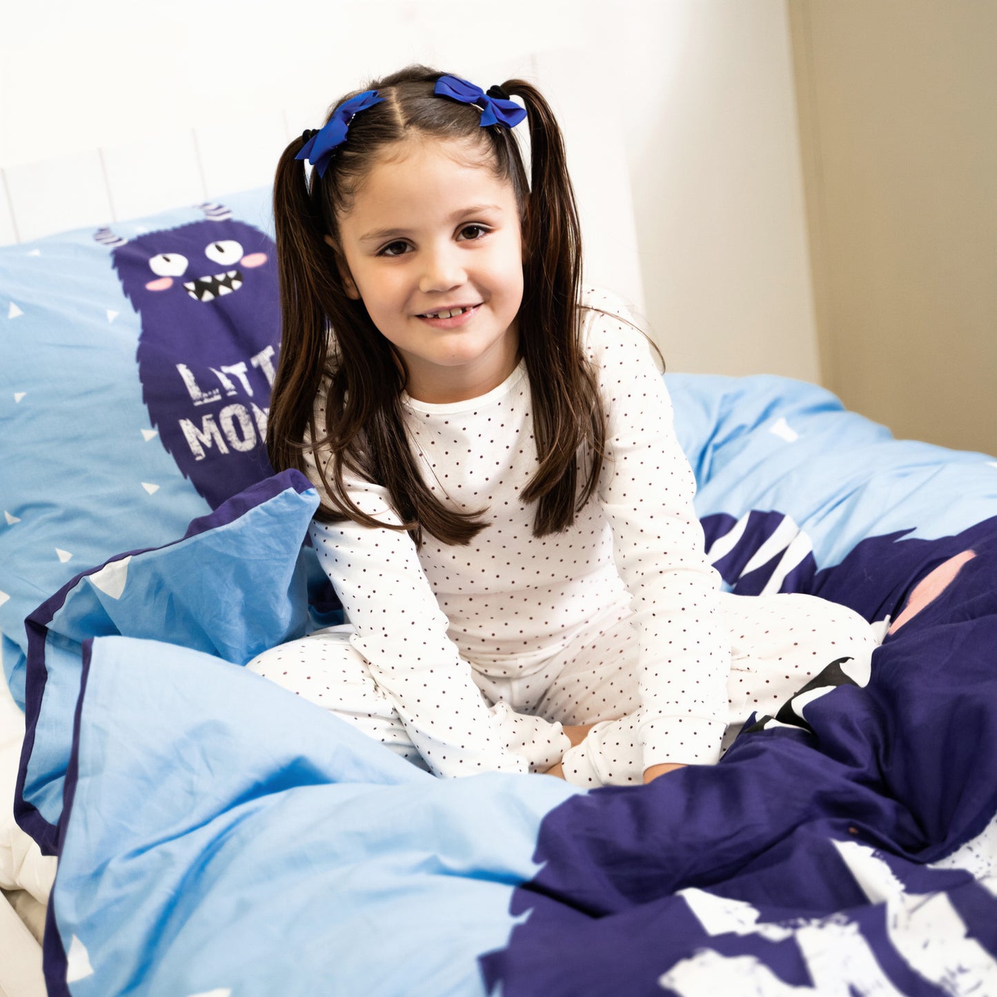 Debedovertrek Little Monster Blauw