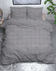 Dekbedovertrek - Flanel Deep check Grijs