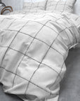 Dekbedovertrek - Flanel Deep check Wit