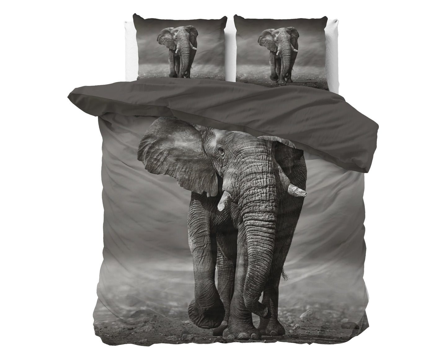 Dekbedovertrek Elegant Elephant Antraciet