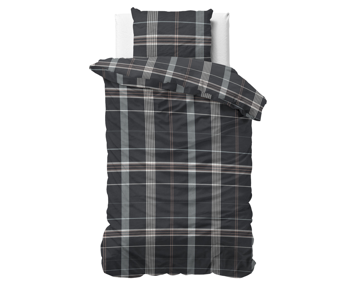Dekbedovertrek Flanel Bruce Antraciet