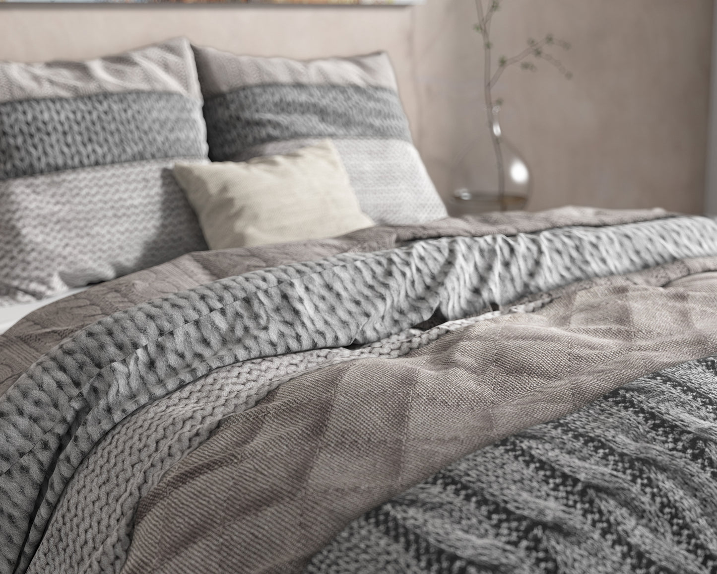 Dekbedovertrek Flanel Elin Taupe