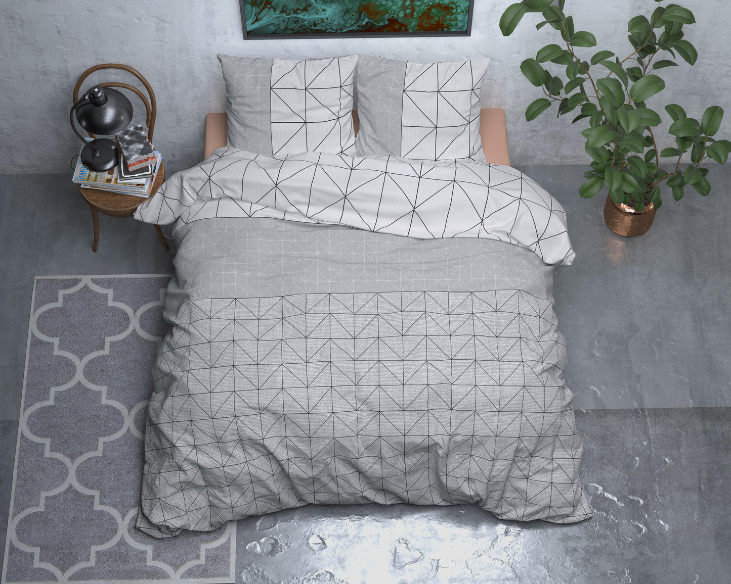 Dekbedovertrek Flanel Gino Grijs