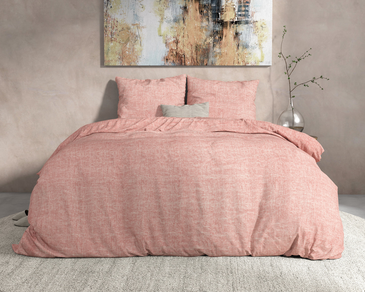 Dekbedovertrek Flanel Leo Roze