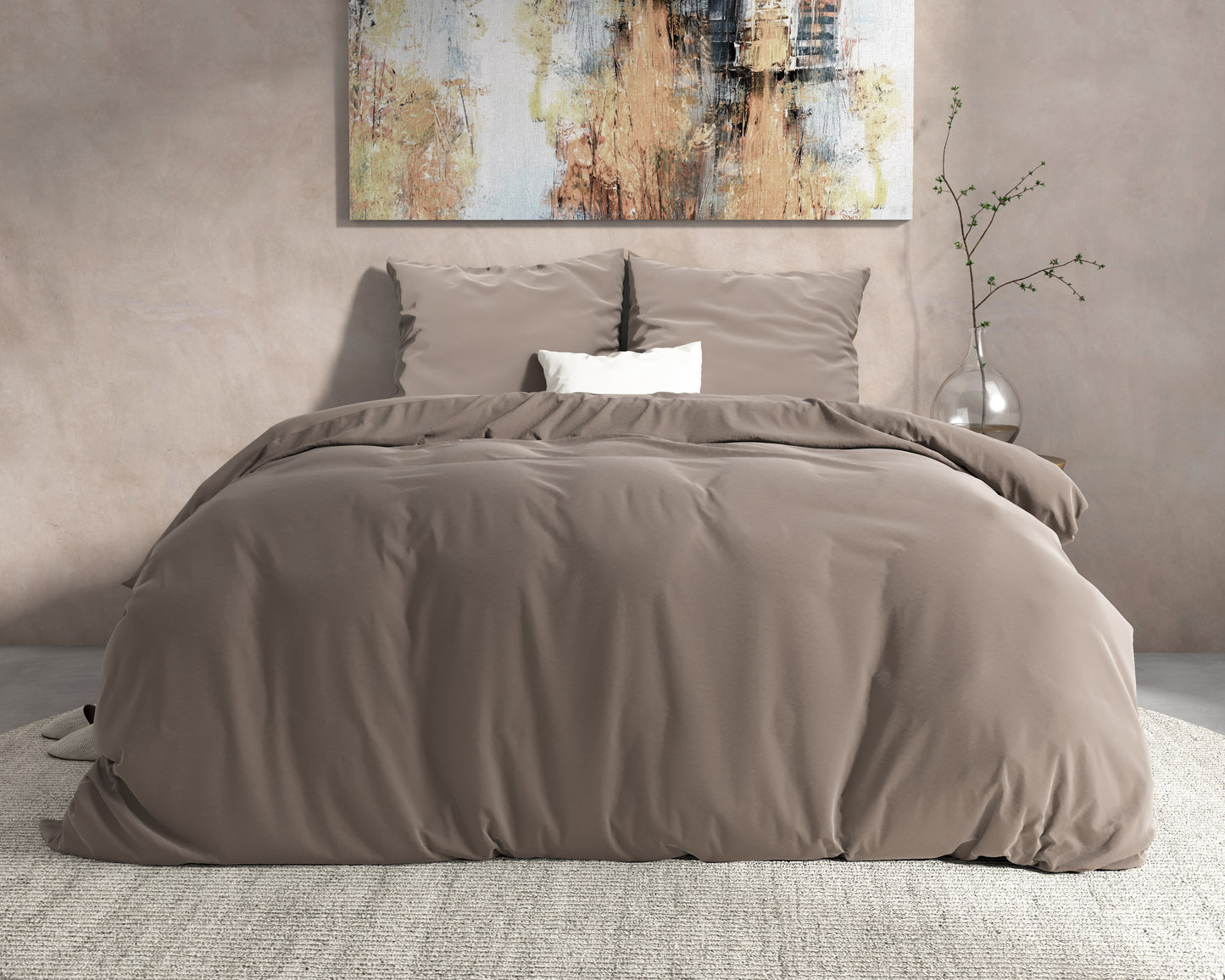 Dekbedovertrek Flanel Mendez -Taupe
