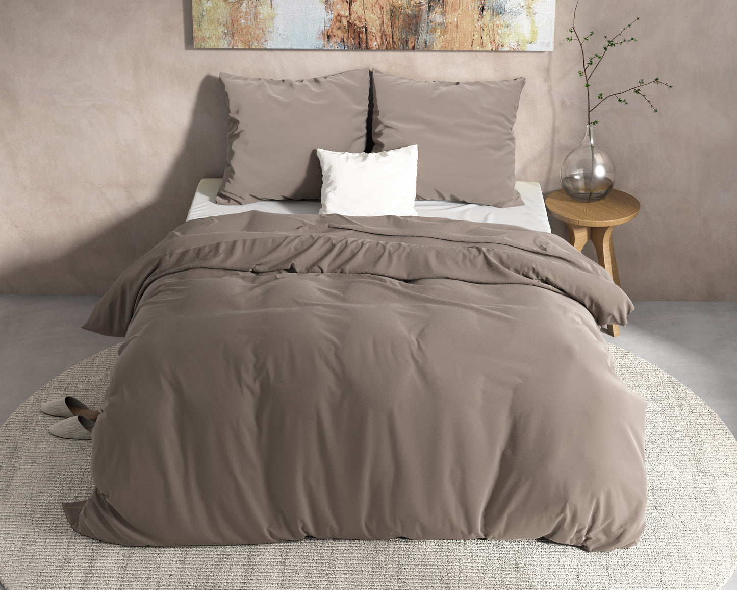 Dekbedovertrek Flanel Mendez -Taupe