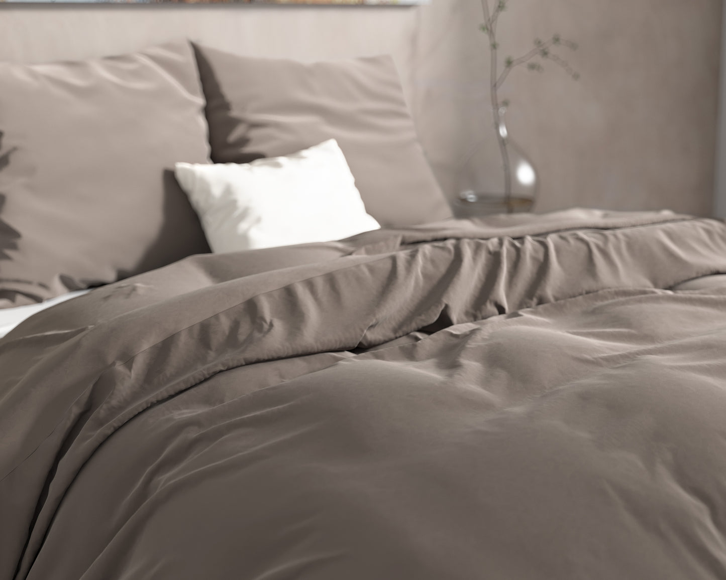Dekbedovertrek Flanel Mendez -Taupe