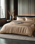 Dekbedovertrek Glossy satijn taupe
