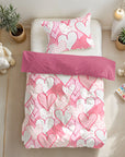 Dekbedovertrek Hearts love Roze