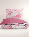 Dekbedovertrek Hearts love Roze