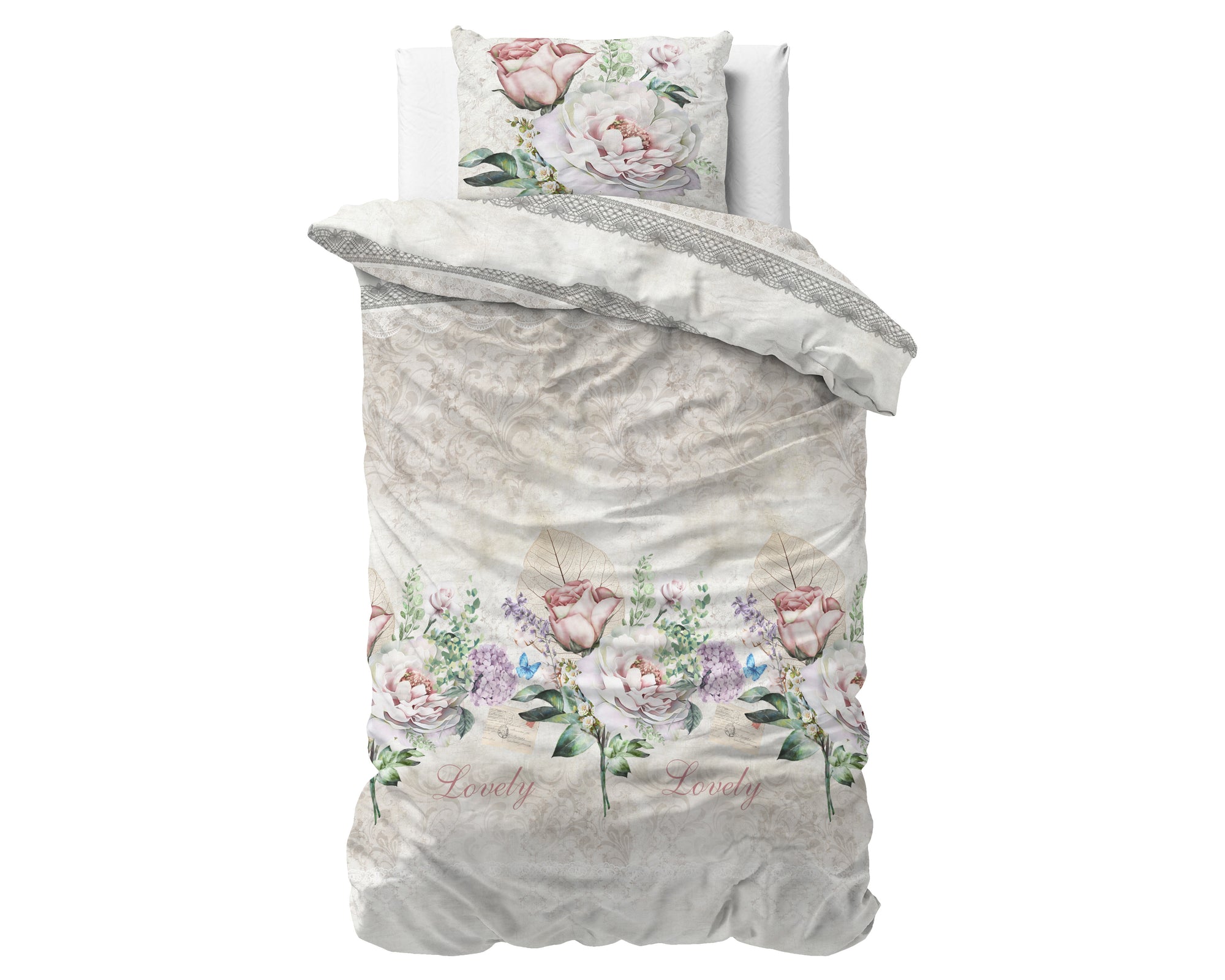 Dekbedovertrek Lovely Flower Beige
