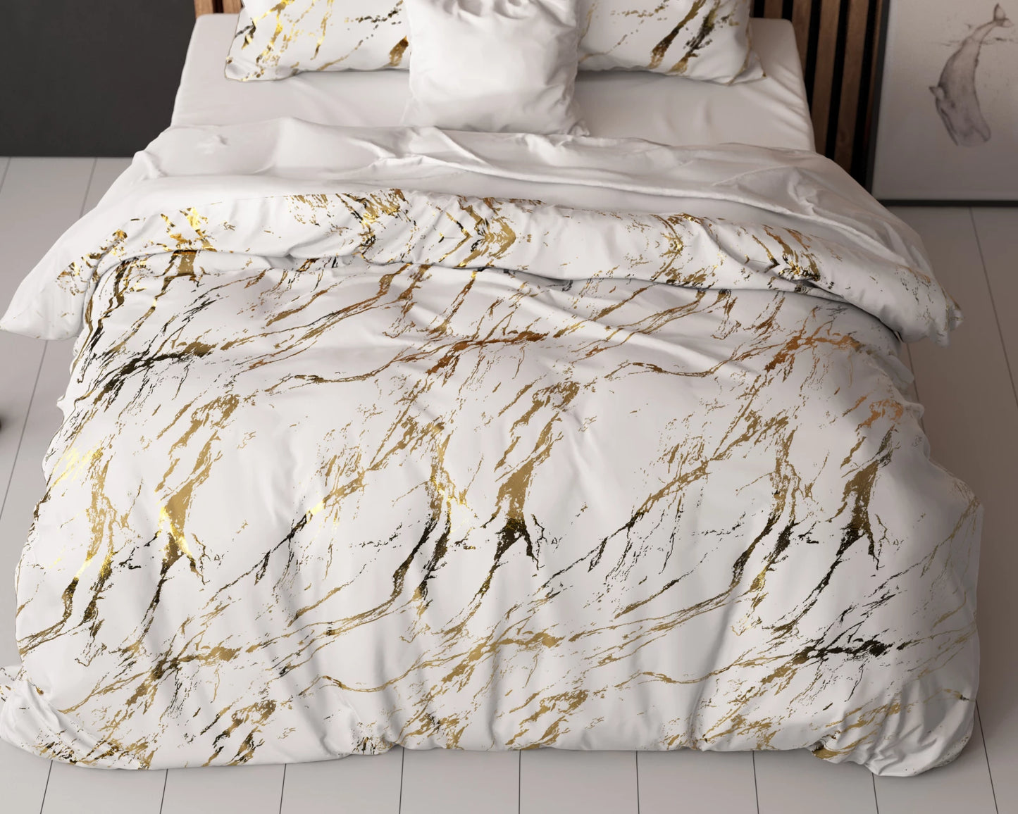 Dekbedovertrek Marble Wit
