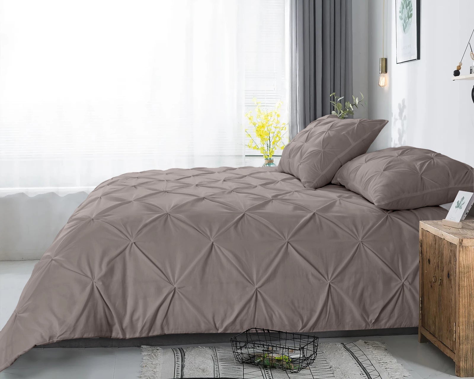 Dekbedovertrek Salvador taupe 100% katoen