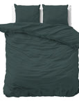 Dekbedovertrek Stone Washed Donker groen