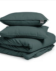 Dekbedovertrek Stone Washed Donker groen