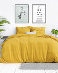 Dekbedovertrek Stone Washed Mustard