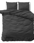 Dekbedovertrek Stone Washed Zwart