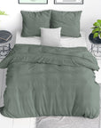 Dekbedovertrek Stone Washed groen
