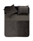 Dekbedovertrek Velvet Piping Deep Taupe