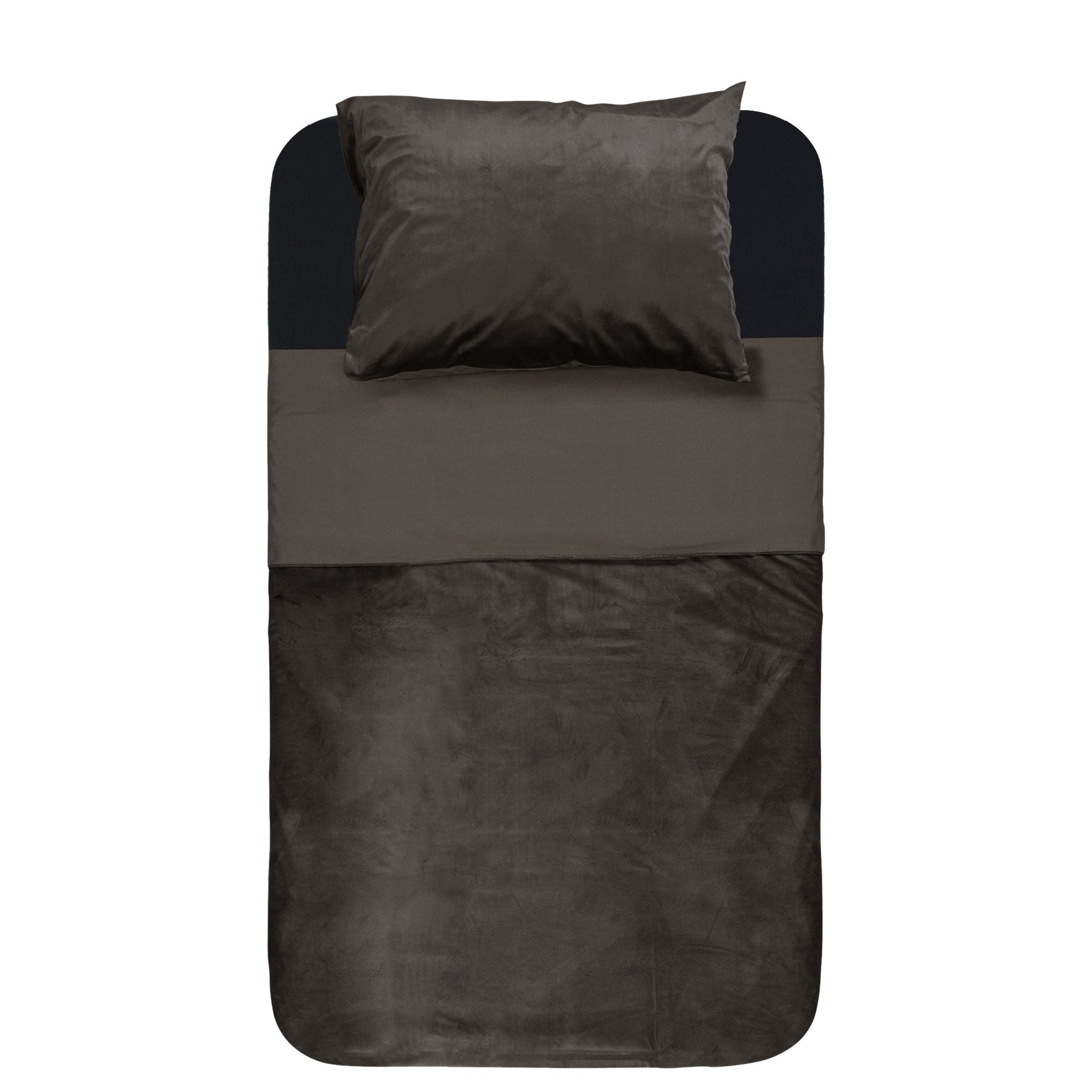 Dekbedovertrek Velvet Piping Deep Taupe