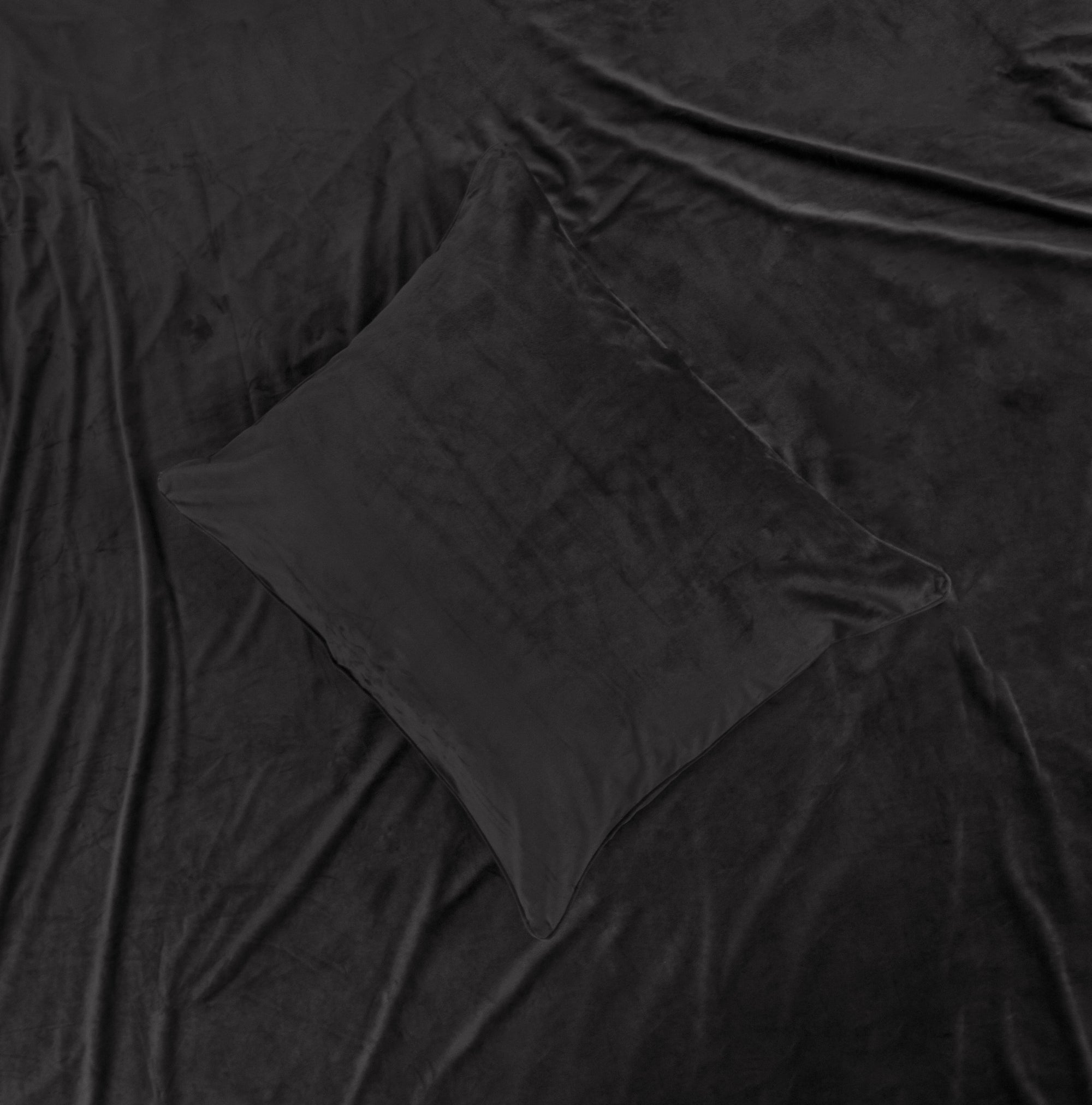 Dekbedovertrek Velvet Piping Zwart