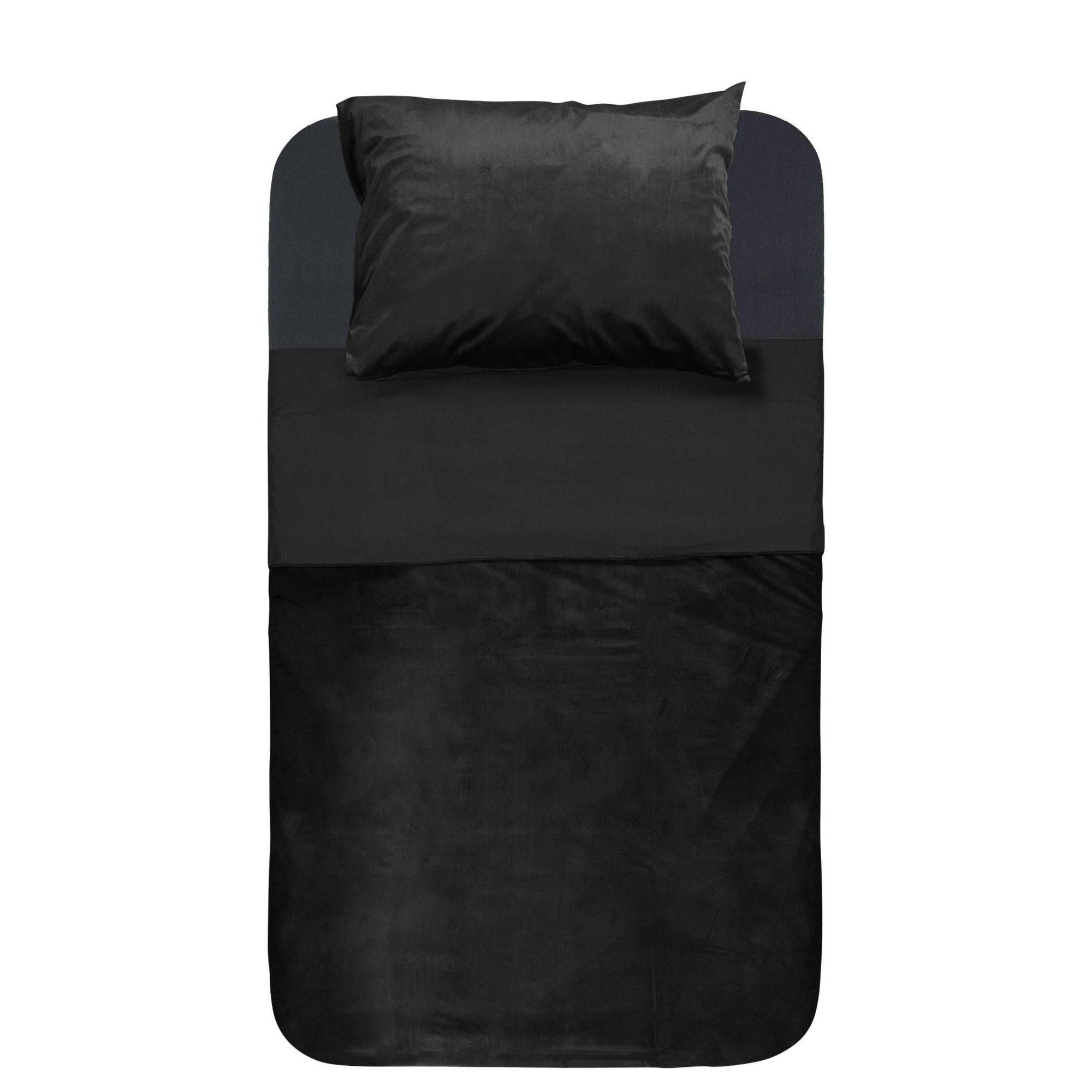 Dekbedovertrek Velvet Piping Zwart