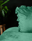 Dekbedovertrek Velvet Ruffles Granite Green
