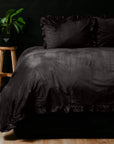 Dekbedovertrek Velvet Ruffles Zwart 1