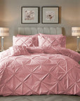 Dekbedovertrek velvet pintuck Roze