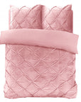 Dekbedovertrek velvet pintuck Roze