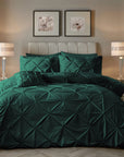 Dekbedovertrek velvet pintuck groen