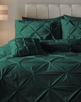 Dekbedovertrek velvet pintuck groen