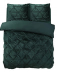 Dekbedovertrek velvet pintuck groen