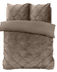Dekbedovertrek velvet pintuck taupe