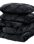 Dekbedovertrek velvet pintuck zwart