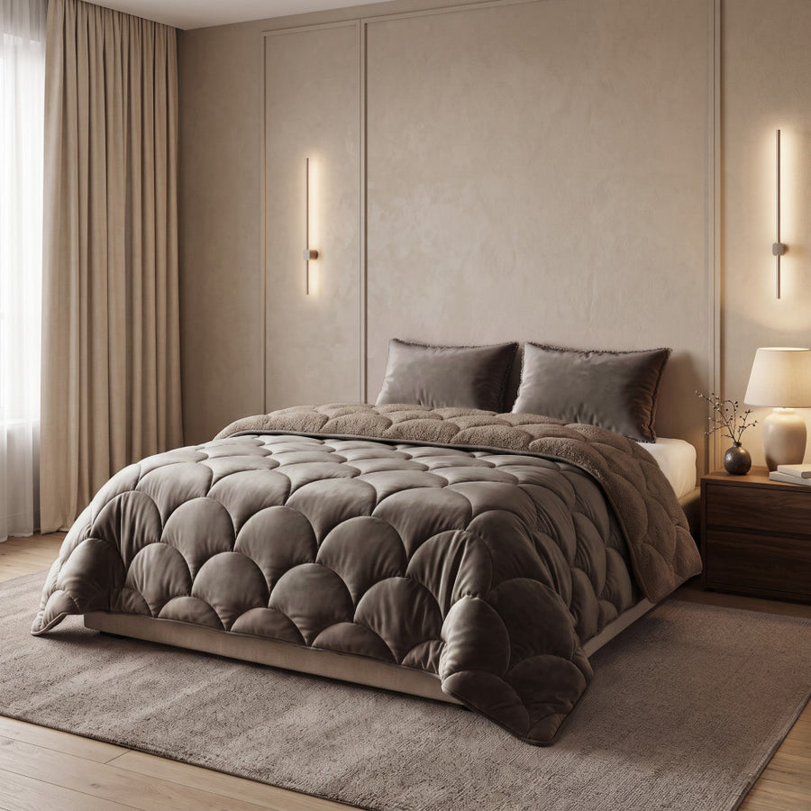 Lazy dekbed Teddy/Velvet Taupe/Bruin