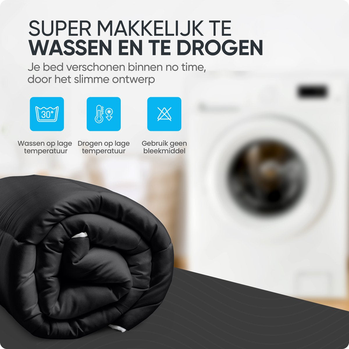 Lazy dekbed - Zwart - OUTLET