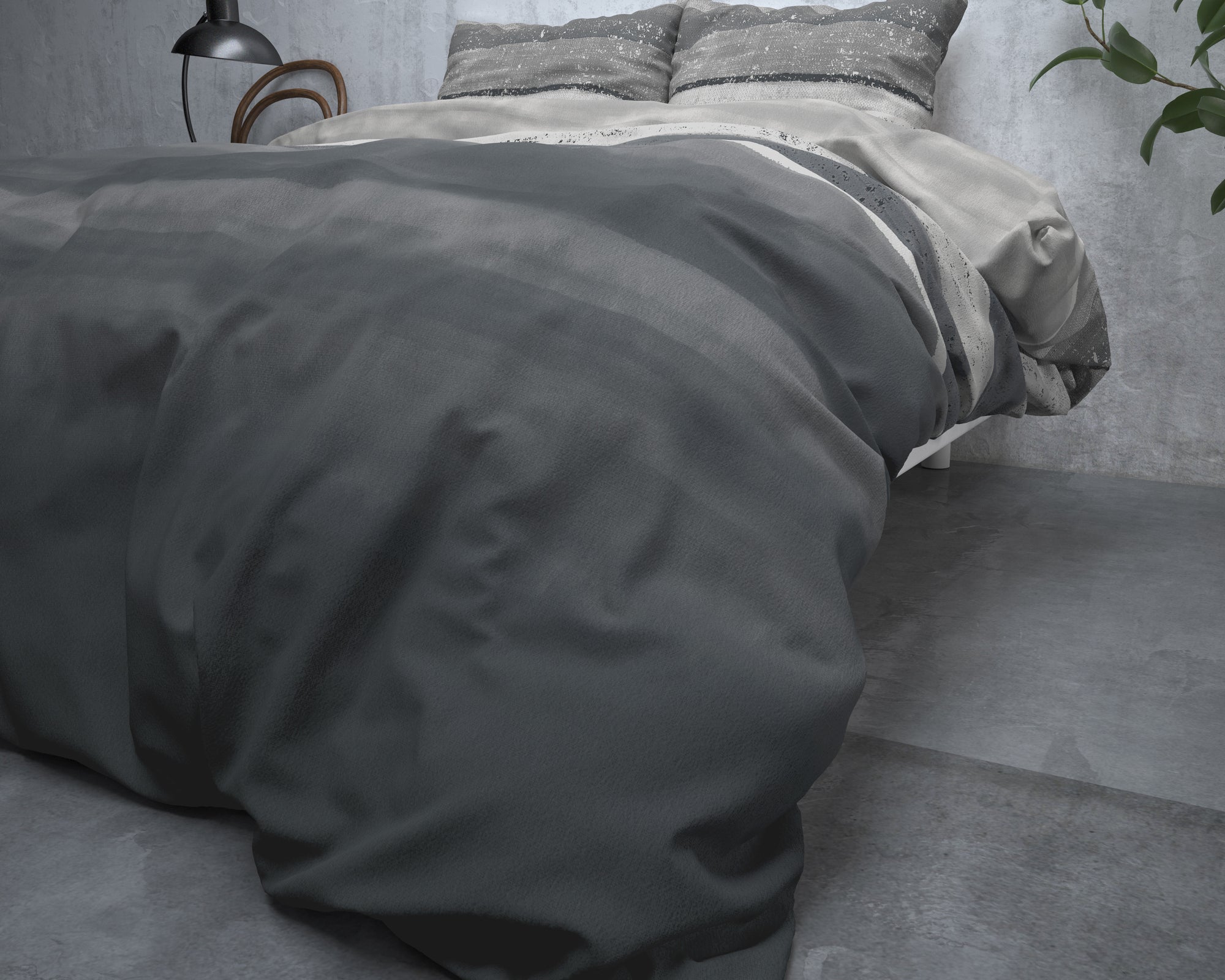 Dekbedovertrek Flanel Marcus Antraciet 