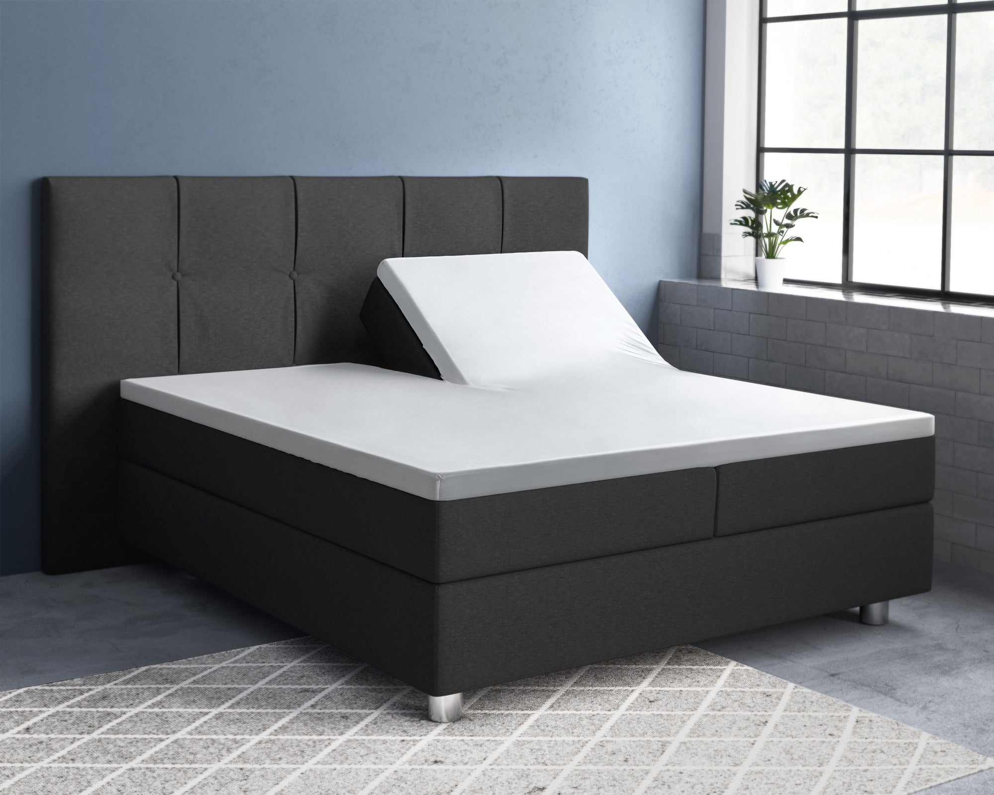 Split topper fitted sheet - Satin