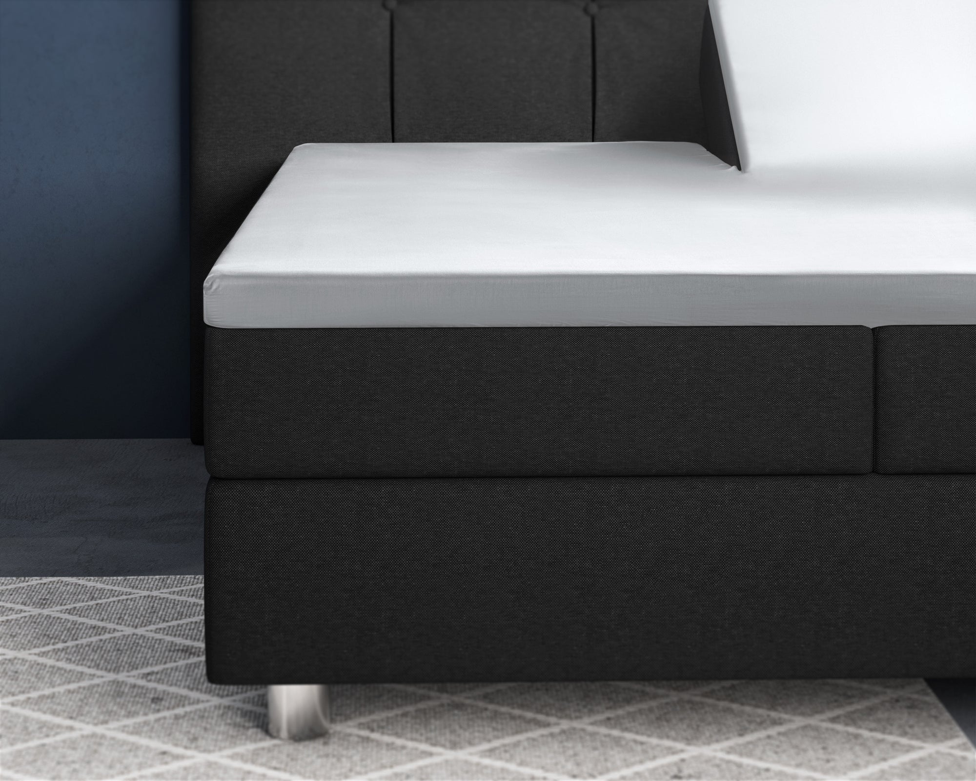 Split topper fitted sheet - Satin