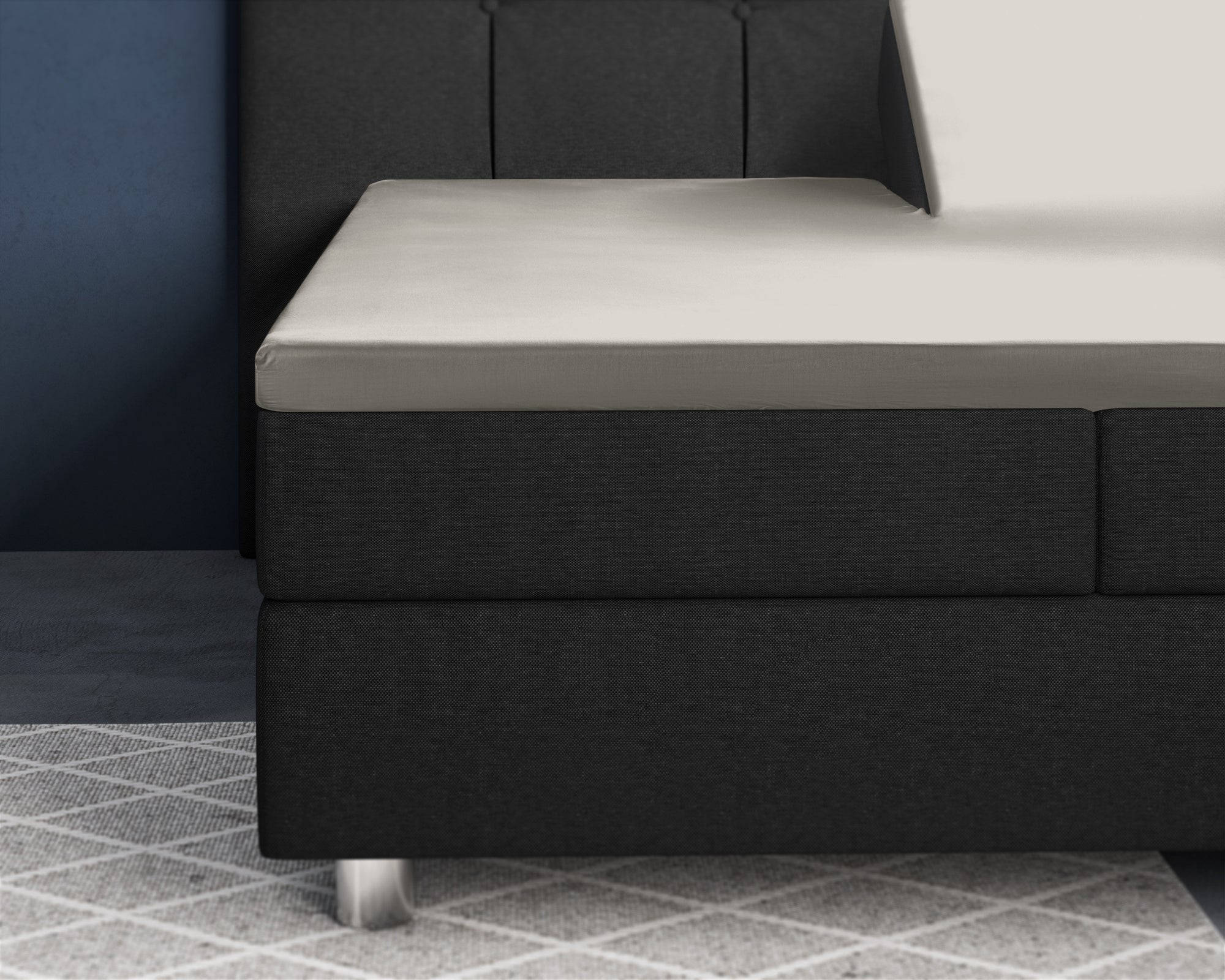 Split topper fitted sheet - Satin